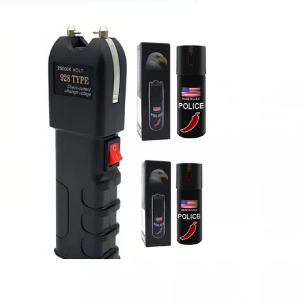 Electric Shock Flashlight Stun Gun High Voltage Rechargeable Battery Shocking Device Self Defense