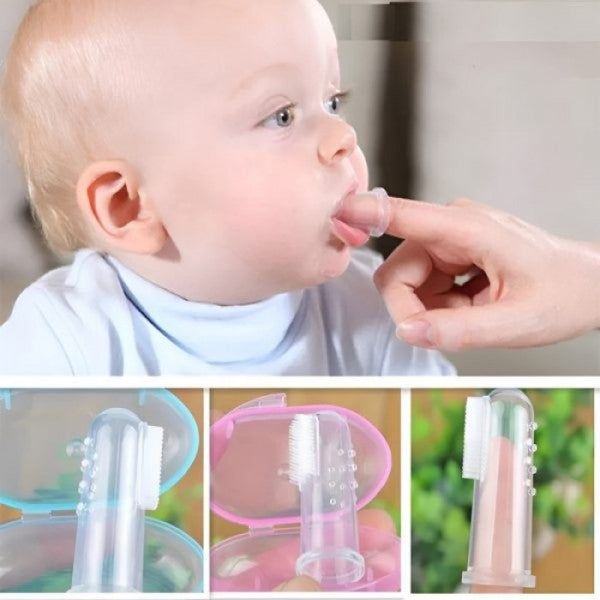 3 Pcs Baby Combo Set | Baby Bibs | Silicon Finger Brush | Baby Fruit Feeder