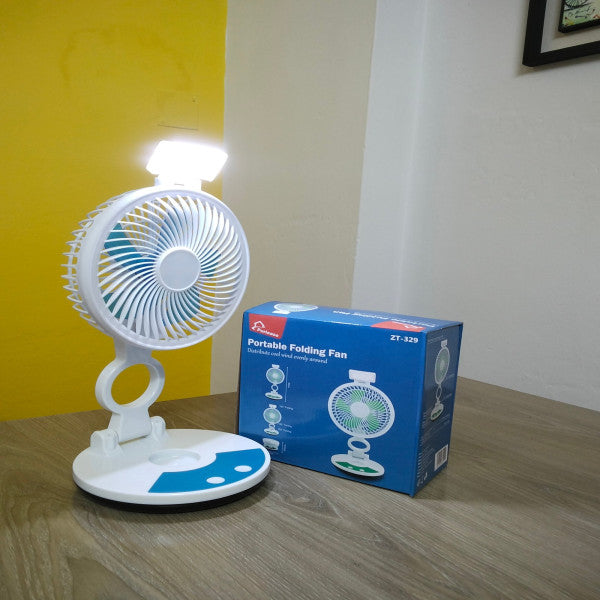 Portable Folding Fan With LED Light- ZT 329