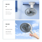 Clamp Type Multifunctional 4 in 1 Electric Fan with USB Type-C Recharging.
