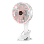Clamp Type Multifunctional 4 in 1 Electric Fan with USB Type-C Recharging.