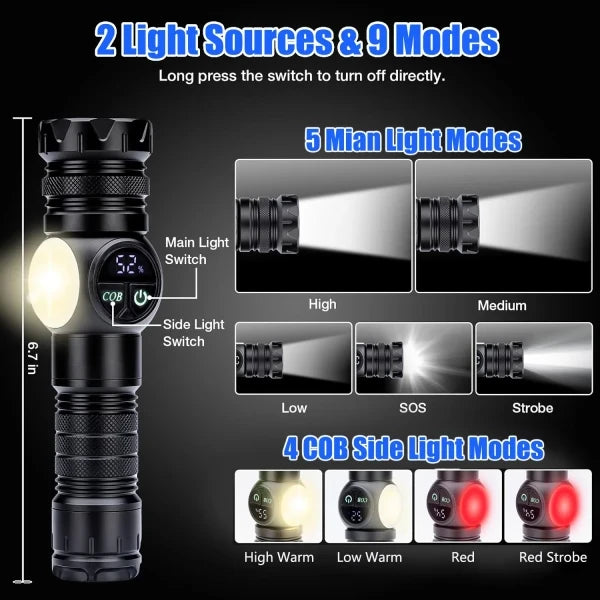Lumen Battery 7000 Indicator 30w LED Flashlight