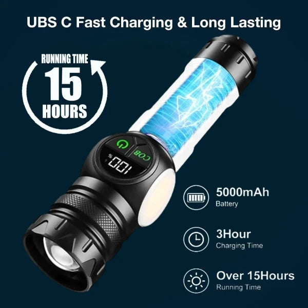 Lumen Battery 7000 Indicator 30w LED Flashlight