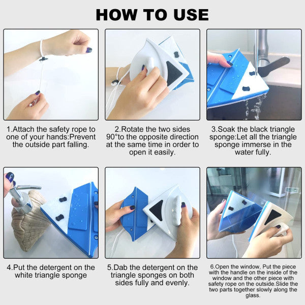 Double Sided Magnetic Window Cleaner