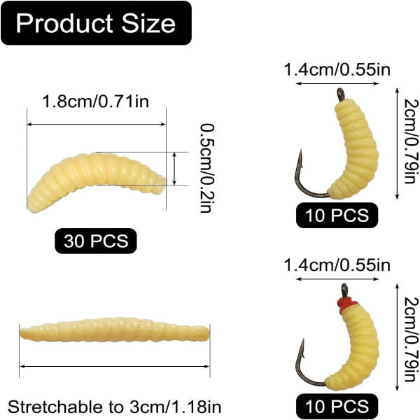 12 Pcs Silicone Soft Fishing Worms