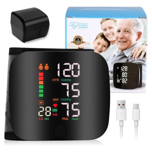 Wrist blood pressure monitor black