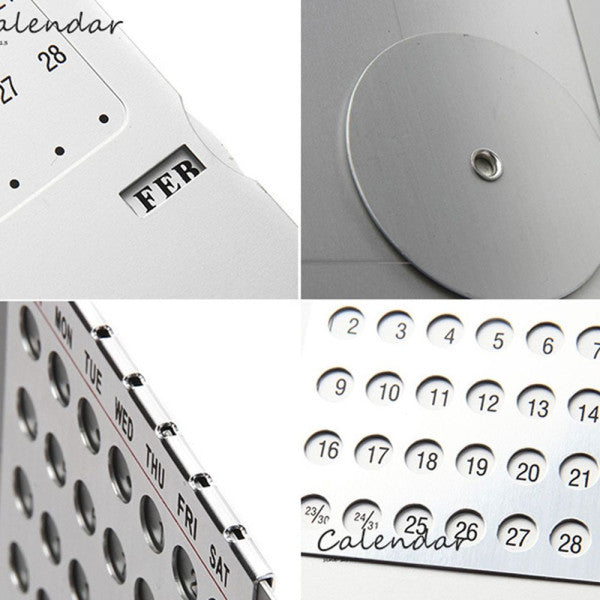 Metal Desk Calendar With- 100 Years