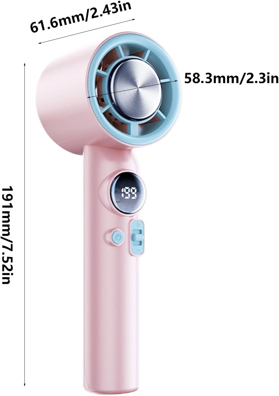 Portable Fan With Led Display High 199 Gear Handheld