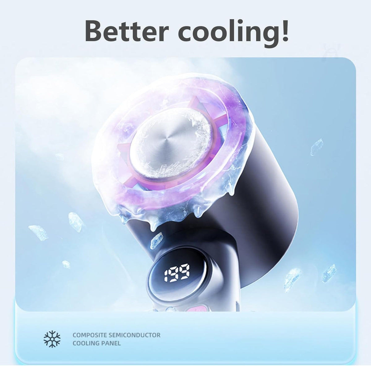 Portable Fan With Led Display High 199 Gear Handheld