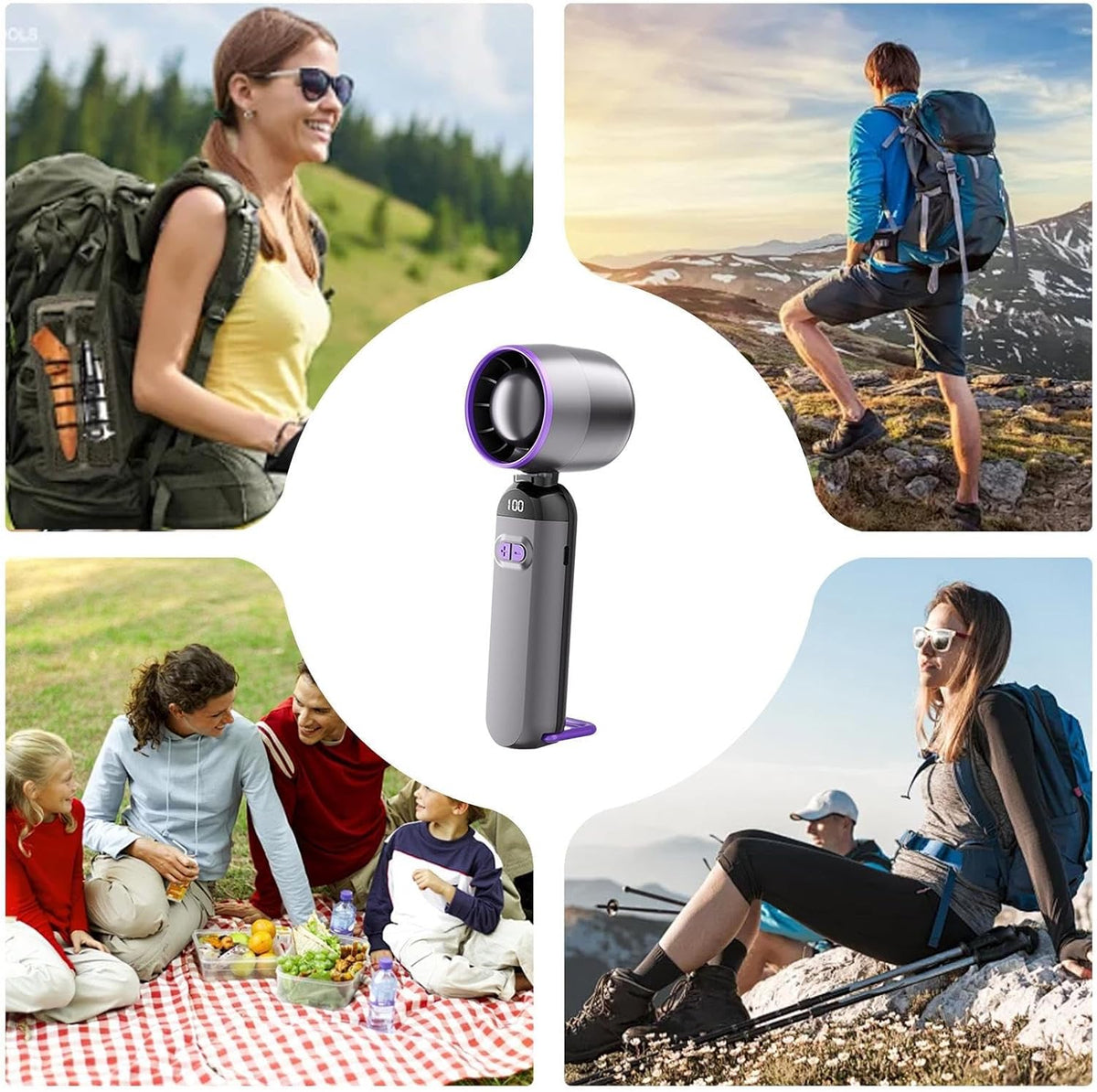 Portable Handheld Bladeless Fan Speed Rechargeable Blower