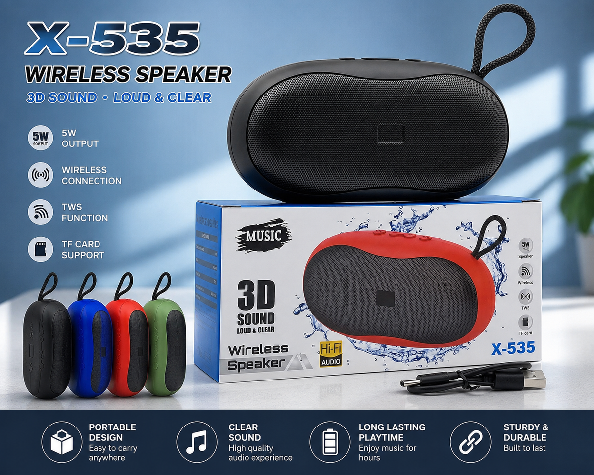 X-535 Wireless BT Portable Stereo Rechargeable Speaker
