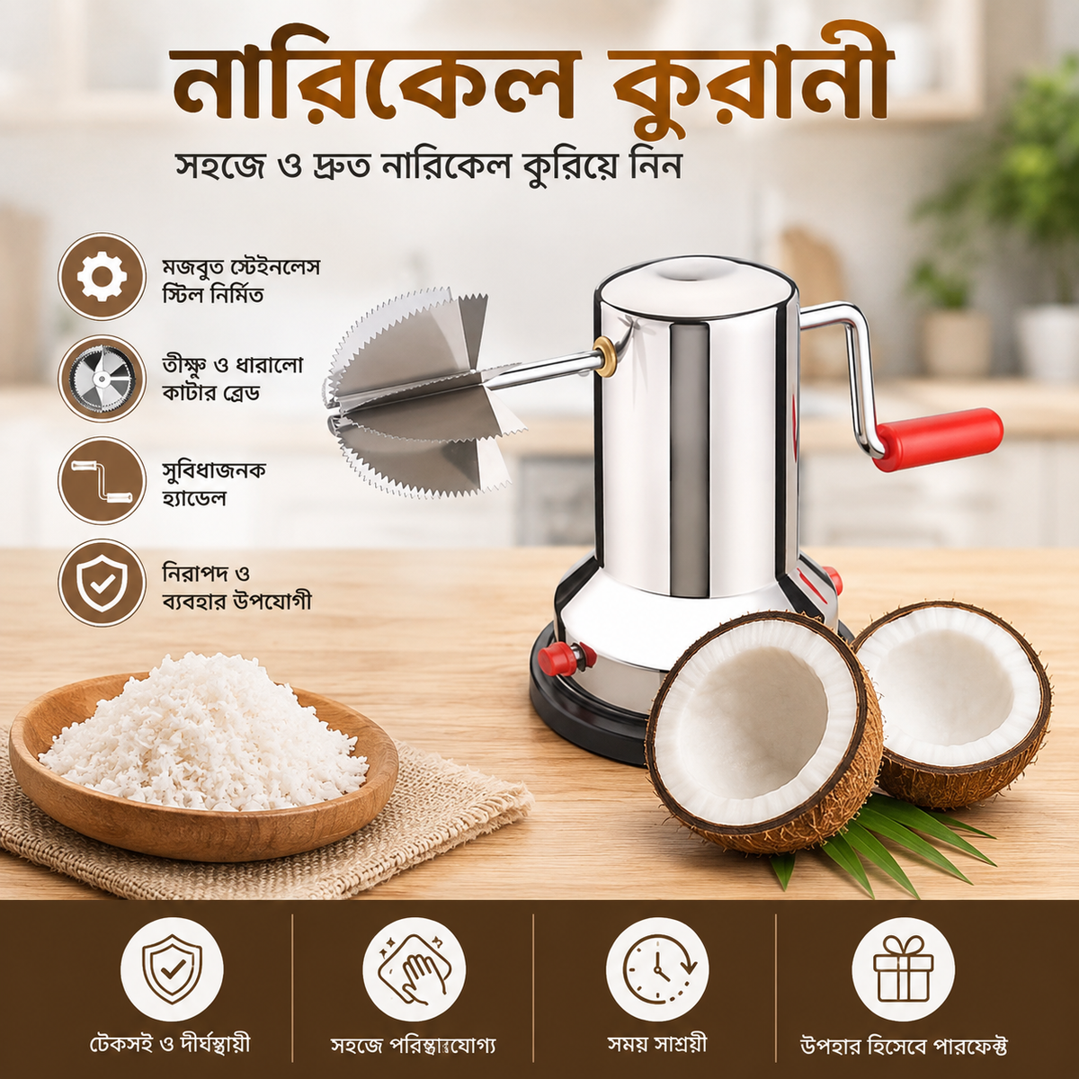 Coconut Scraper - Silver