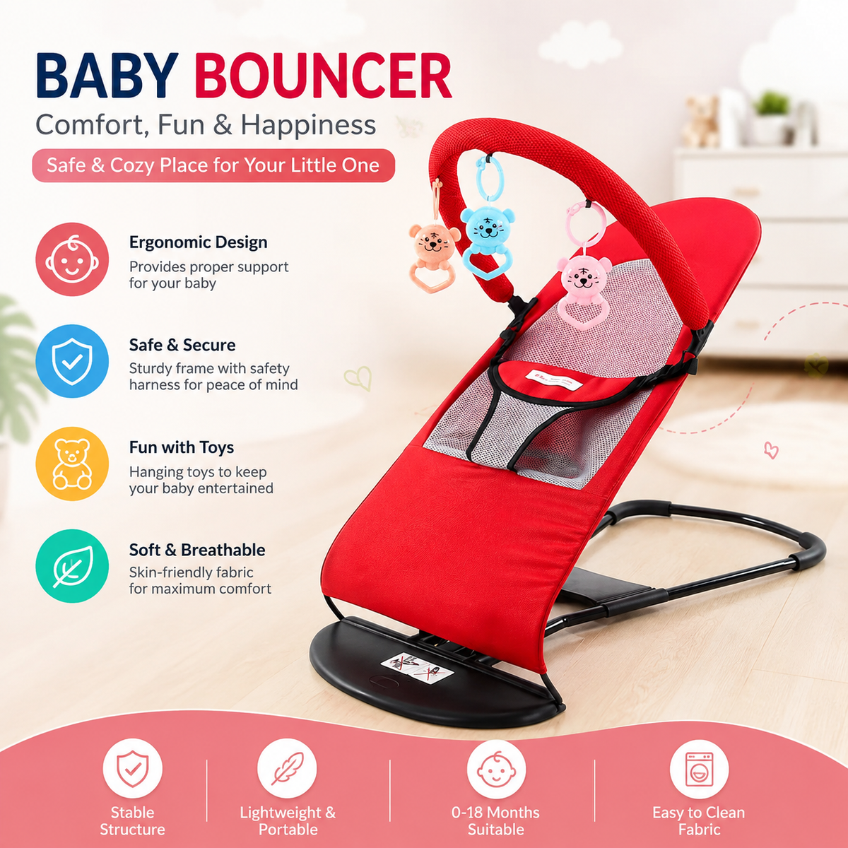Baby Bouncer With Toy