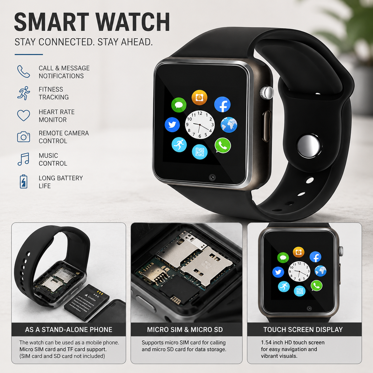 A1 Bluetooth Smartwatch