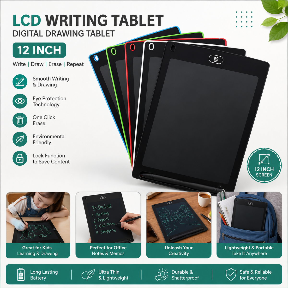 LCD Writing Tablet Digital Drawing Tablet- 12 inch