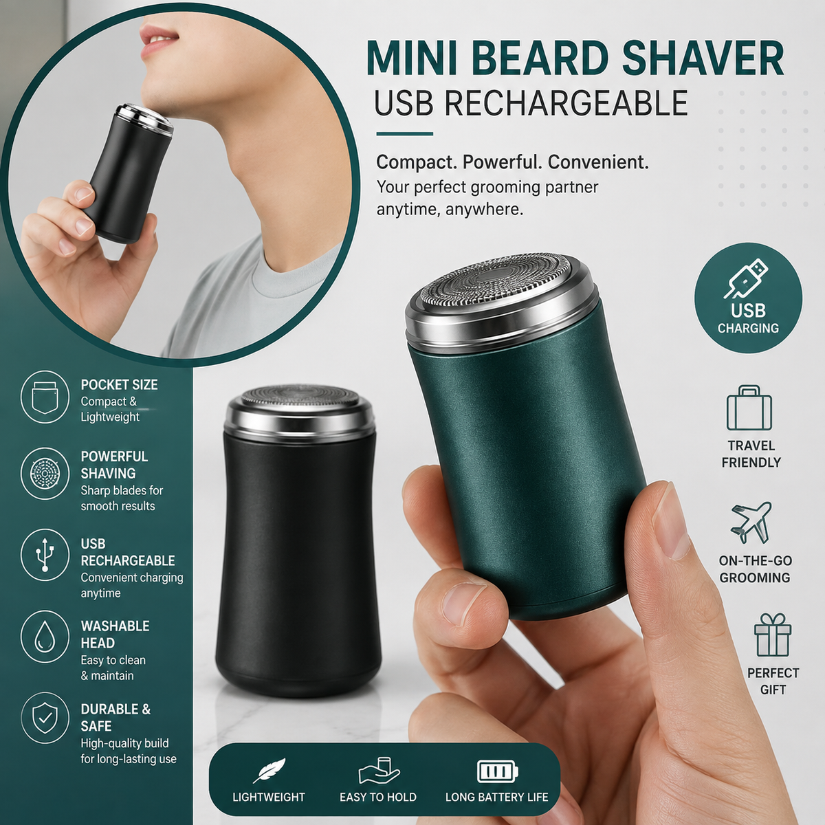 USB Pocket Size Portable Washable Trimmer