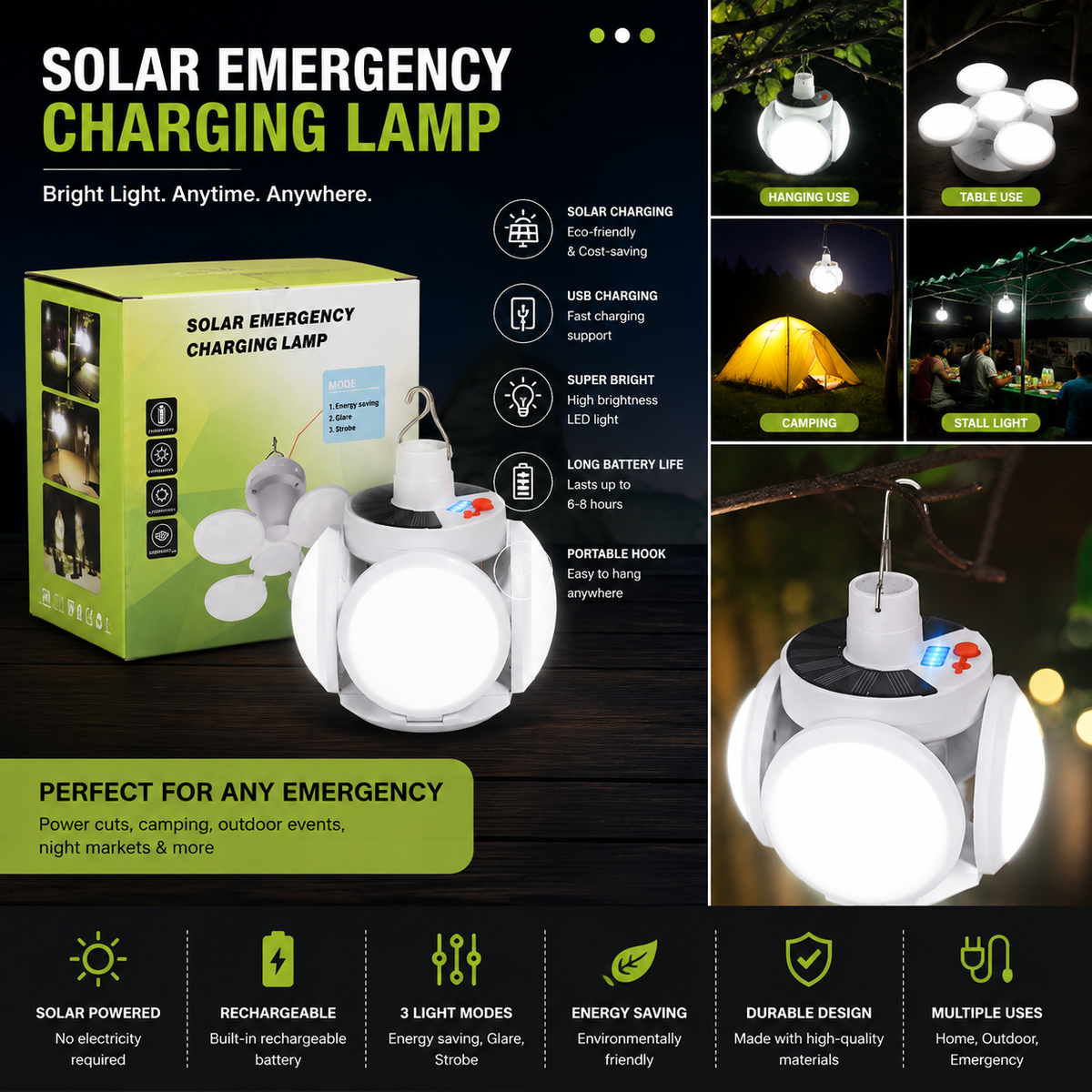 Solar Emergency Charging Lamp