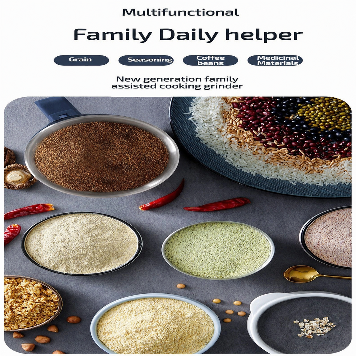 Multifunctional Stainless Steel Powder Grinder