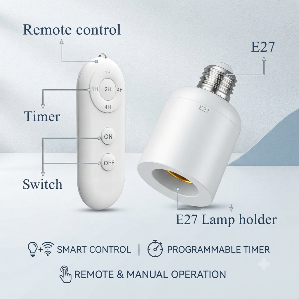 E27 Wireless Lamp Holder with Remote Control