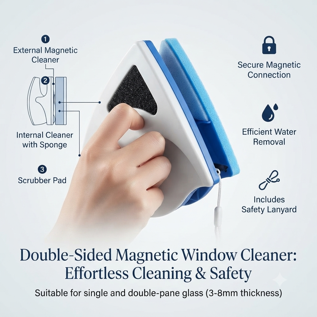Double Sided Magnetic Window Cleaner