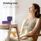 Foldable Turbo Fan | 100-Speed Digital Display Handheld Fan | Color beige