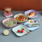 10 pieces Plastic Plates with Stand - Multi-function Dish