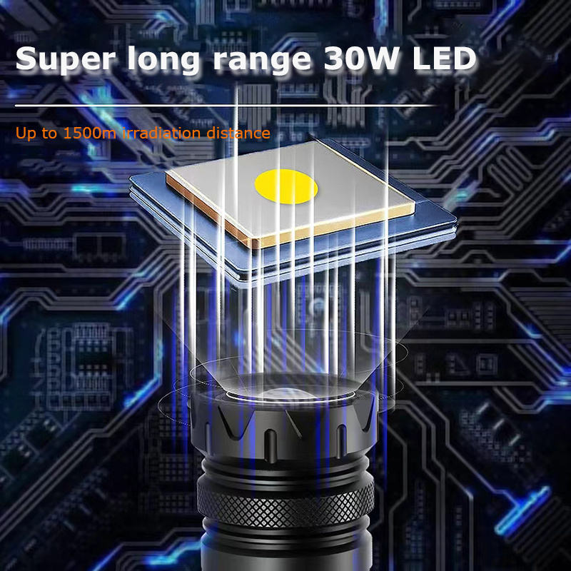 Lumen Battery 7000 Indicator 30w LED Flashlight