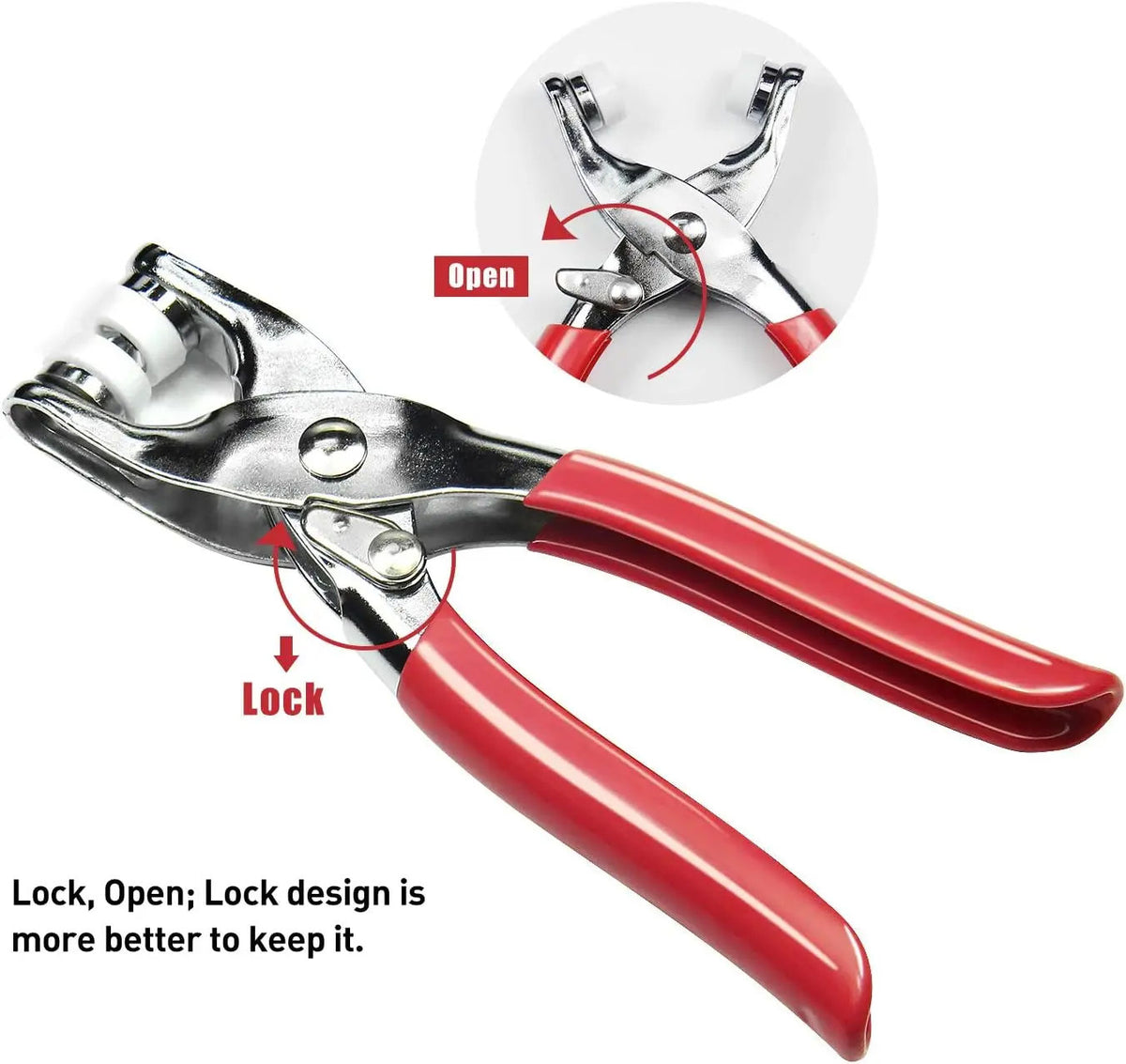 Hand Pressure Pliers For Prong Snap Button (FREE 100 BUTTON)