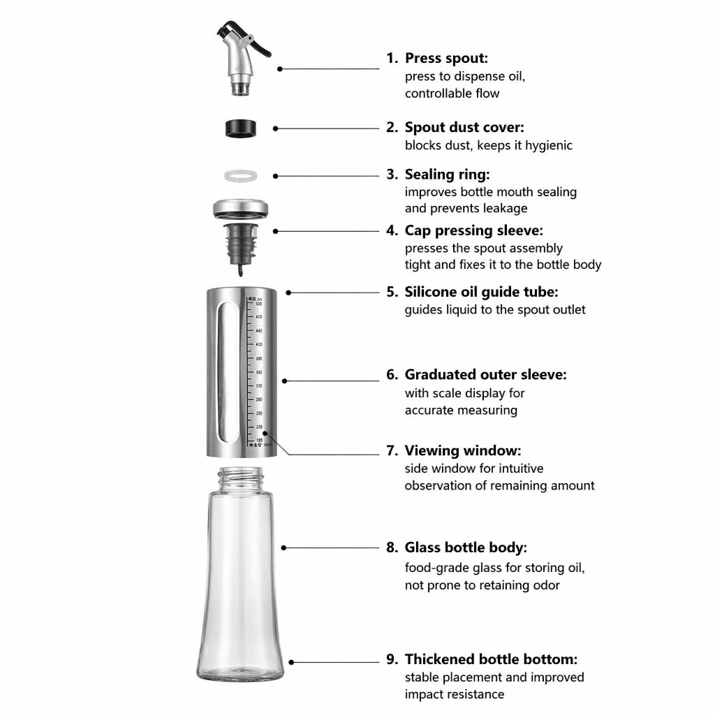 500 ML Glass Oil Control Oil Pot