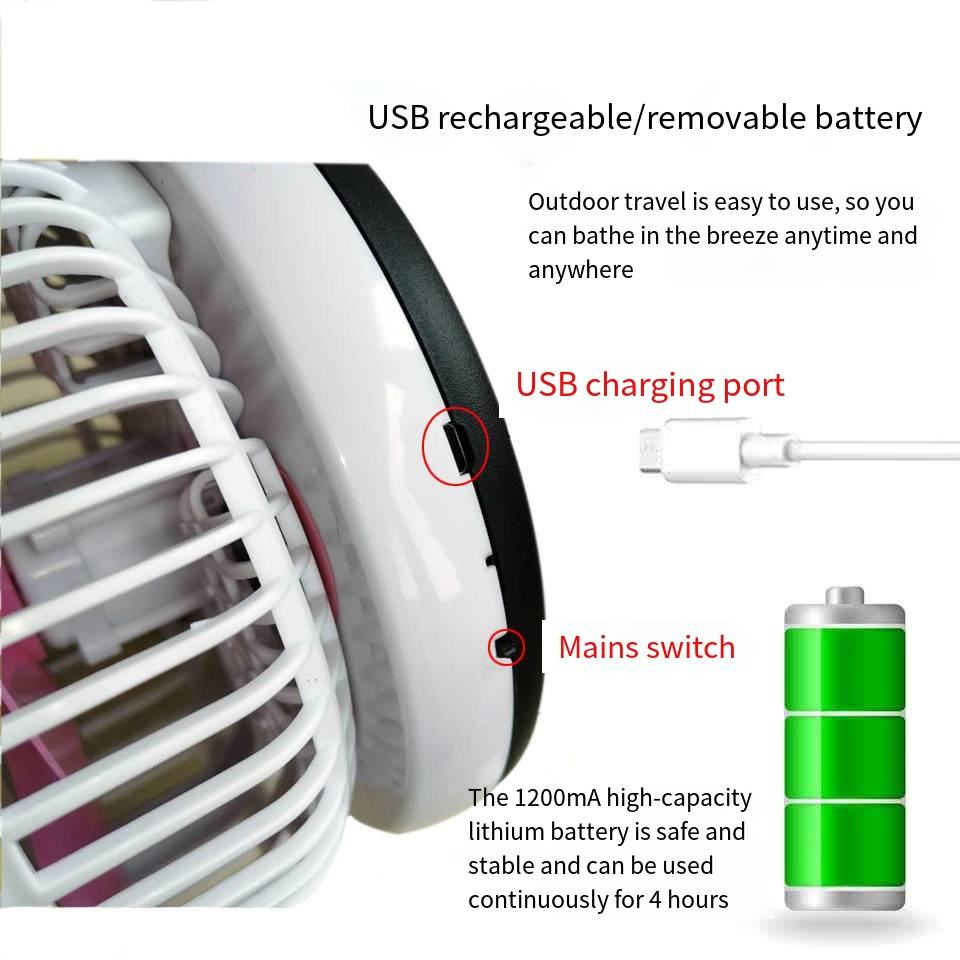 USB Folding Electircal Fan with LED Light -YT M2026