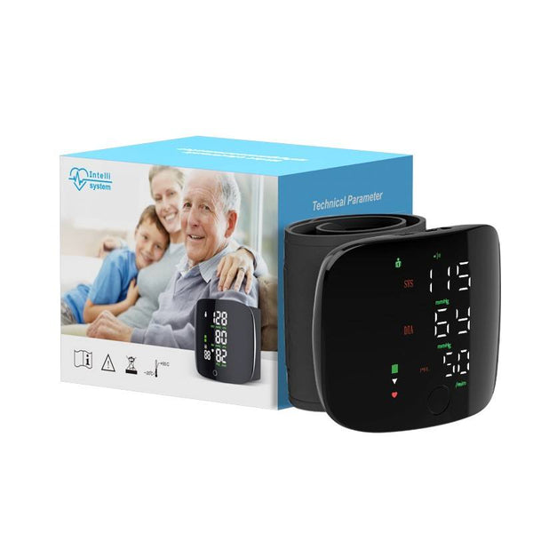 Wrist blood pressure monitor black