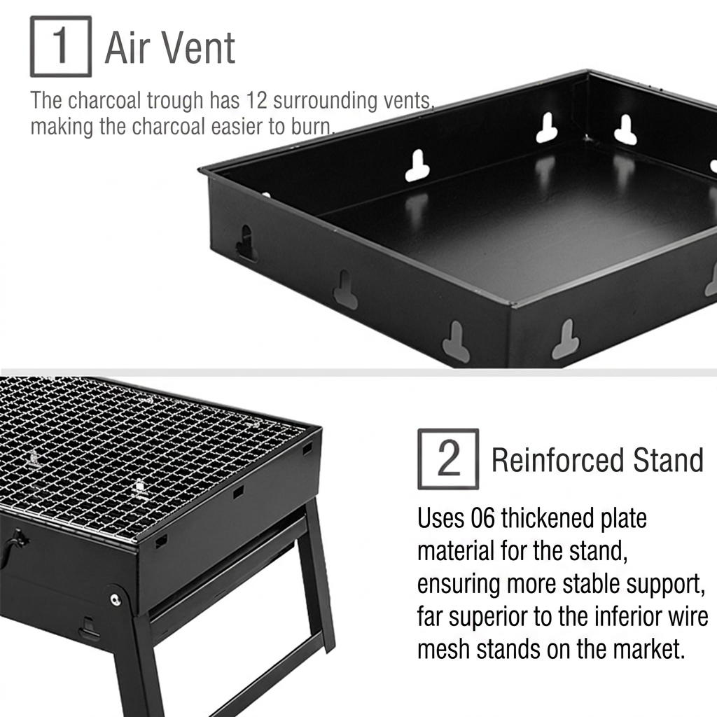 Portable Barbecue Machine BBQ - Black