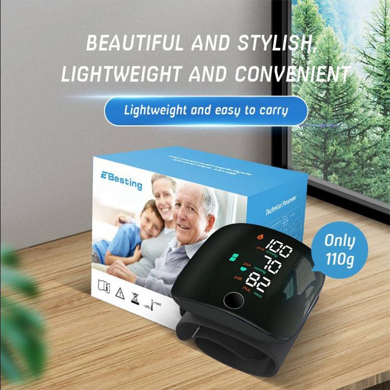 Wrist blood pressure monitor black