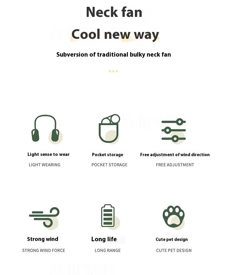 Rechargeable Neck Fan | Mini Portable Turbo Fan