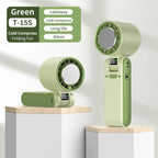 Foldable Turbo Fan | 100-Speed Digital Display Handheld Fan | Color green