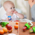 3 Pcs Baby Combo Set | Baby Bibs | Silicon Finger Brush | Baby Fruit Feeder