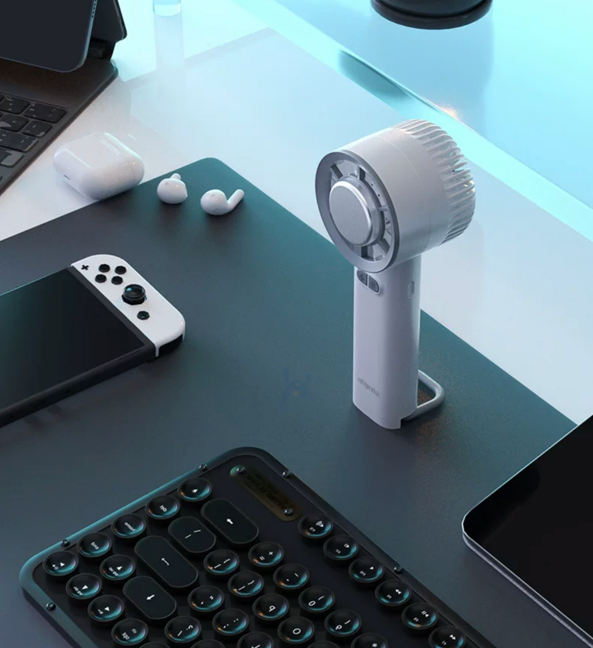 Ice Cooling Fan Handheld USB Rechargeable