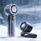 Cooling Handheld Fan, Glossy Black, USB Rechargeable Mini Fan with Cold Plate